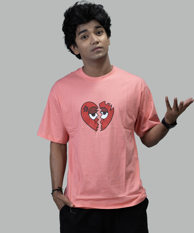 Broken-Heart Printed T-shirt For Men